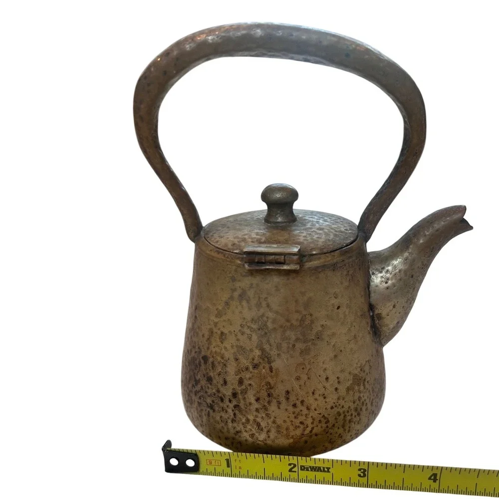 Gotham Silver Co Nickel Silver Hammered Teapot 14oz Silver Soldered 980‎ Vintage